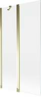 Mexen Mist badwand tweeledig 100 x 150 cm, transparant, goud - 8A9-100-011-50-00