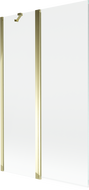 Mexen Mist badwand 2-delig 110 x 150 cm, transparant, goud - 8A9-110-011-50-00