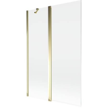 Mexen Mist badscherm 2-delig 120 x 150 cm, transparant, goud - 8A9-120-011-50-00