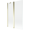 Mexen Mist paravan za kadu s 2 krila 120 x 150 cm, proziran, zlatni - 8A9-120-011-50-00