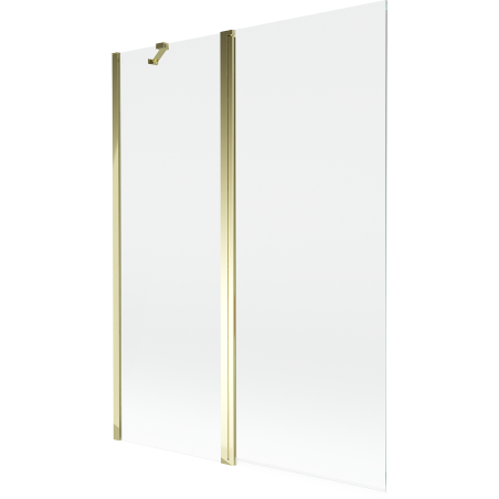 Mexen Mist Duschwand 2-flügelig 130 x 150 cm, transparent, gold - 8A9-130-011-50-00