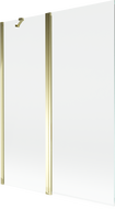 Mexen Mist badwand 2-delig 130 x 150 cm, transparant, goud - 8A9-130-011-50-00