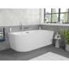 Mexen Silo freestanding corner-right ribbed bath 170 x 80 cm, white, chrome overflow - 52891708000P-01