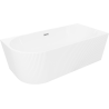 Mexen Silo free-standing corner right fluted bathtub 170 x 80 cm, white, chrome overflow - 52891708000P-01