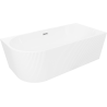 Mexen Silo freestanding corner-right ribbed bath 170 x 80 cm, white, chrome overflow - 52891708000P-01