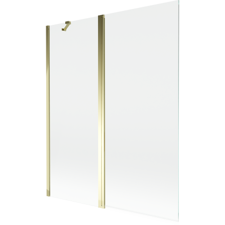 Mexen Mist badwand 2-delig 140 x 150 cm, transparant, goud - 8A9-140-011-50-00