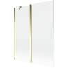 Mexen Mist badwand 2-delig 140 x 150 cm, transparant, goud - 8A9-140-011-50-00