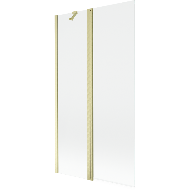 Mexen Mist Badewannenfaltwand 2-flügelig 100 x 150 cm, transparent, gebürstetes Gold - 8A9-100-011-55-00