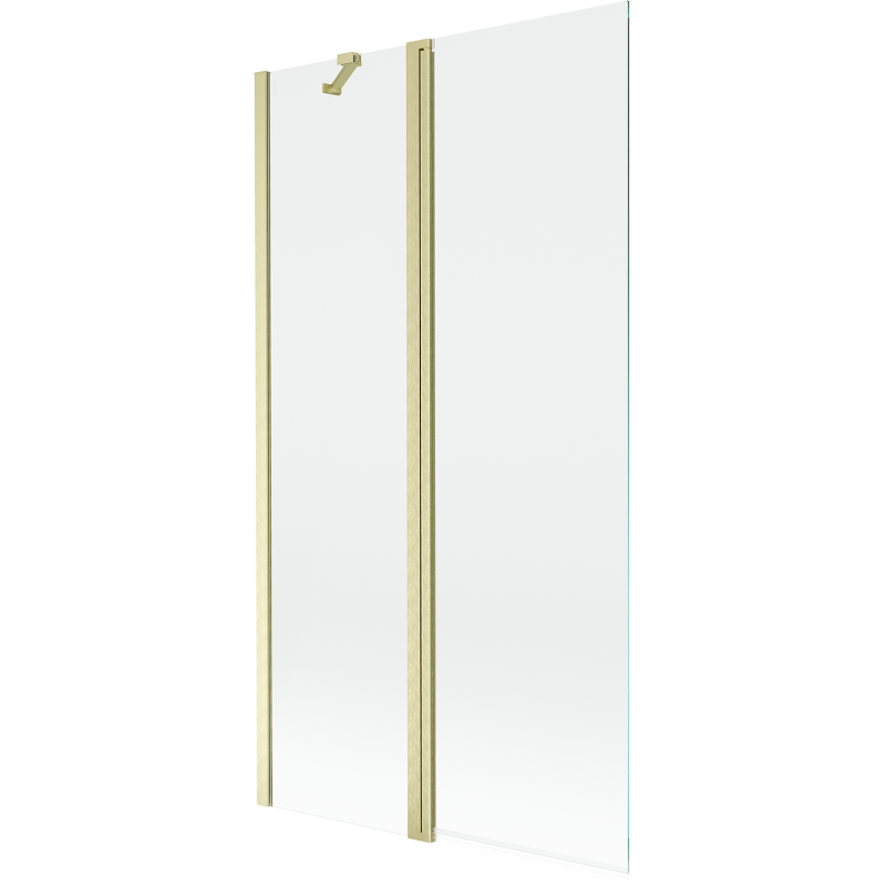 Mexen Mist badwand 2-delig 100 x 150 cm, transparant, geborsteld goud - 8A9-100-011-55-00