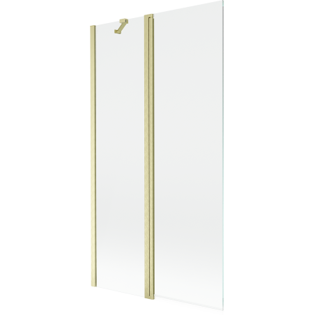 Mexen Mist badwand 2-delig 100 x 150 cm, transparant, geborsteld goud - 8A9-100-011-55-00