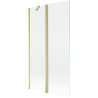 Mexen Mist Badewannenfaltwand 2-flügelig 100 x 150 cm, transparent, gebürstetes Gold - 8A9-100-011-55-00