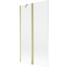 Mexen Mist badwand 2-delig 100 x 150 cm, transparant, geborsteld goud - 8A9-100-011-55-00
