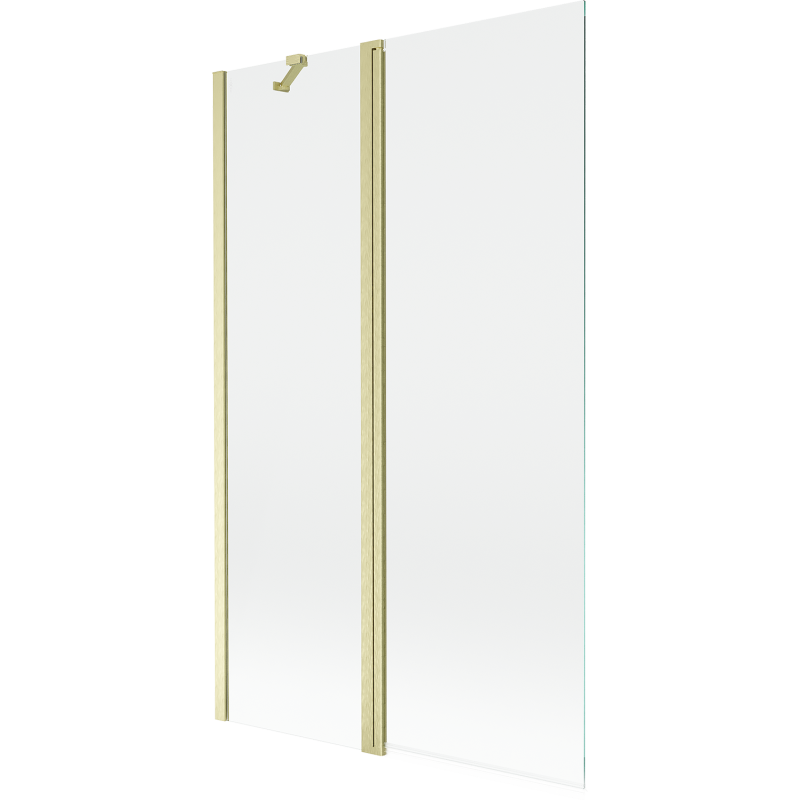 Mexen Mist paravento per vasca da bagno a 2 ante 110 x 150 cm, trasparente, oro spazzolato - 8A9-110-011-55-00