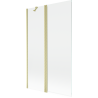 Mexen Mist douchewand 2-delig 110 x 150 cm, transparant, geborsteld goud - 8A9-110-011-55-00
