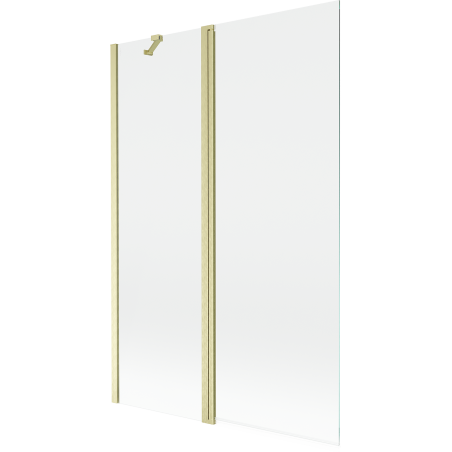 Mexen Mist mampara de ducha de 2 hojas 120 x 150 cm, transparente, dorado cepillado - 8A9-120-011-55-00
