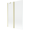 Mexen Mist douchewand 2-delig 120 x 150 cm, transparant, geborsteld goud - 8A9-120-011-55-00