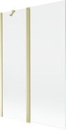 Mexen Mist 2-krilni kopalniški zaslon 120 x 150 cm, prozoren, zlato brušen - 8A9-120-011-55-00