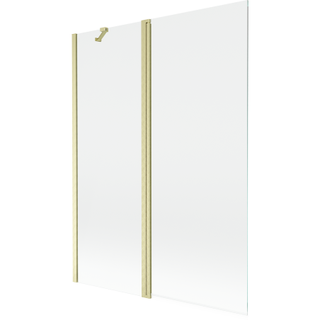 Mexen Mist Duschabtrennung 2-flügelig 130 x 150 cm, transparent, gebürstetes Gold - 8A9-130-011-55-00