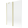 Mexen Mist paratia per vasca da bagno a 2 ante 130 x 150 cm, trasparente, oro spazzolato - 8A9-130-011-55-00