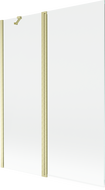 Mexen Mist 2-panel shower screen 130 x 150 cm, transparent, brushed gold - 8A9-130-011-55-00