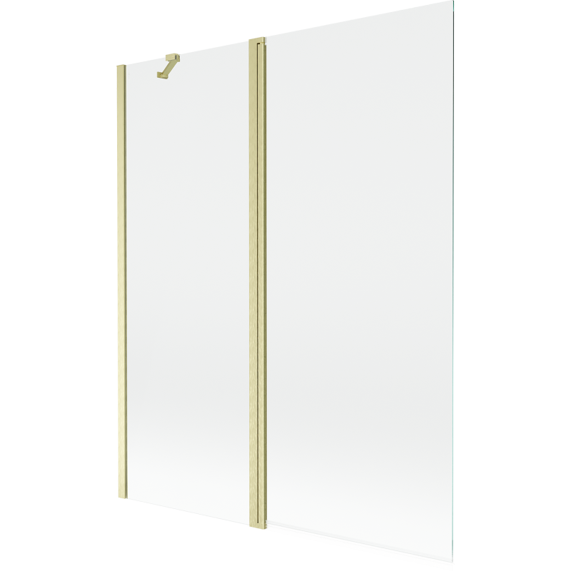 Mexen Mist mampara de ducha 2 hojas 140 x 150 cm, transparente, dorado cepillado - 8A9-140-011-55-00