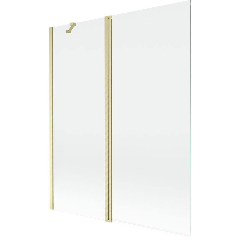 Mexen Mist παραβάν μπανιέρας 2-πτερύγια 140 x 150 cm, διάφανο, χρυσό