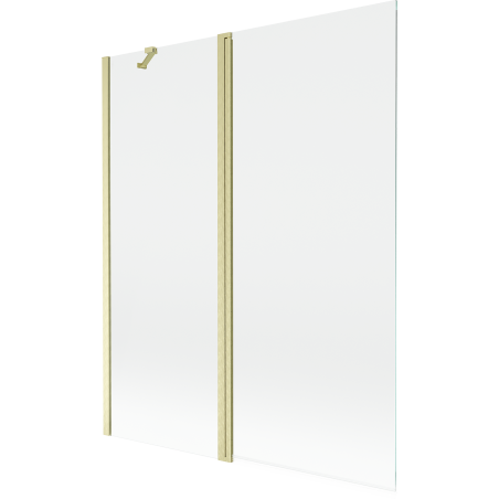 Mexen Mist painel de banheira de 2 asas 140 x 150 cm, transparente, dourado escovado - 8A9-140-011-55-00