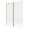 Mexen Mist painel de banheira de 2 asas 140 x 150 cm, transparente, dourado escovado - 8A9-140-011-55-00