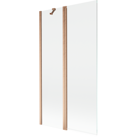 Mexen Mist badscherm 2-delig 100 x 150 cm, transparant, geborsteld koper - 8A9-100-011-65-00