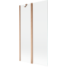 Mexen Mist douchewand met 2 panelen 100 x 150 cm, transparant, geborsteld koper - 8A9-100-011-65-00