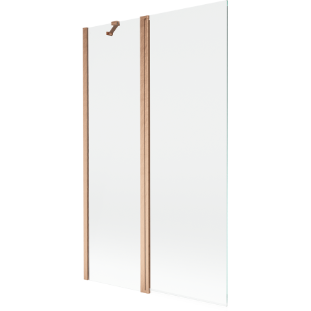 Mexen Mist badwand 2-delig 110 x 150 cm, transparant, geborsteld koper - 8A9-110-011-65-00