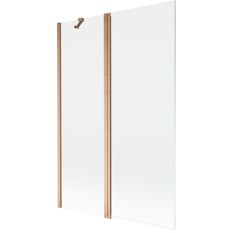 Mexen Mist 2-panel bath screen 120 x 150 cm, transparent, brushed copper - 8A9-120-011-65-00