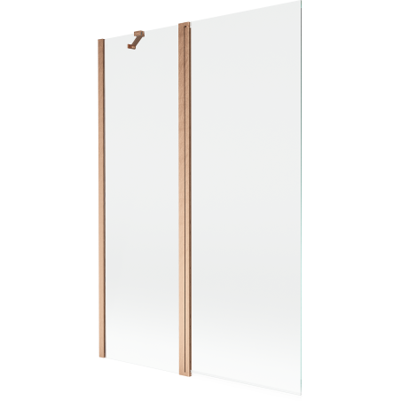 Mexen Mist dvodijelna pregrada za kadu 120 x 150 cm, prozirna, brušena bakar - 8A9-120-011-65-00