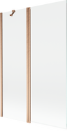 Mexen Mist 2-panel bath screen 120 x 150 cm, transparent, brushed copper - 8A9-120-011-65-00