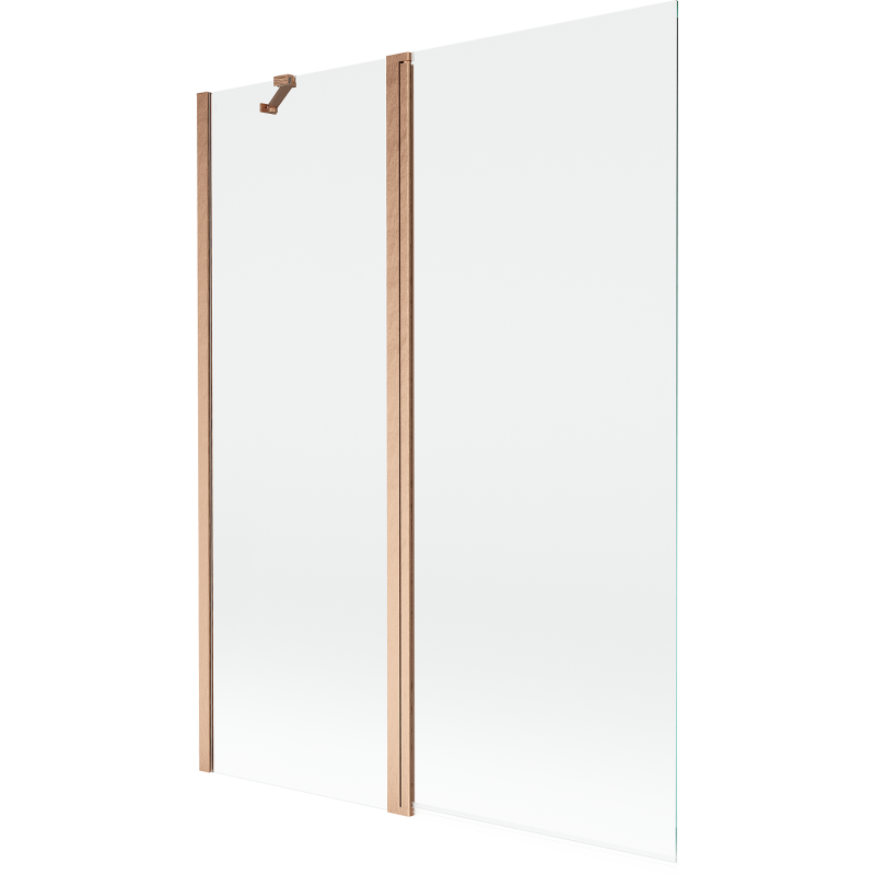 Mexen Mist Duschabtrennung 2-flügelig 130 x 150 cm, transparent, gebürstetes Kupfer - 8A9-130-011-65-00