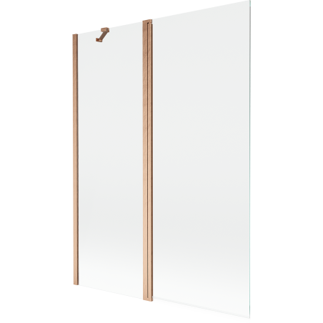 Mexen Mist Duschabtrennung 2-flügelig 130 x 150 cm, transparent, gebürstetes Kupfer - 8A9-130-011-65-00