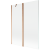 Mexen Mist Duschabtrennung 2-flügelig 130 x 150 cm, transparent, gebürstetes Kupfer - 8A9-130-011-65-00