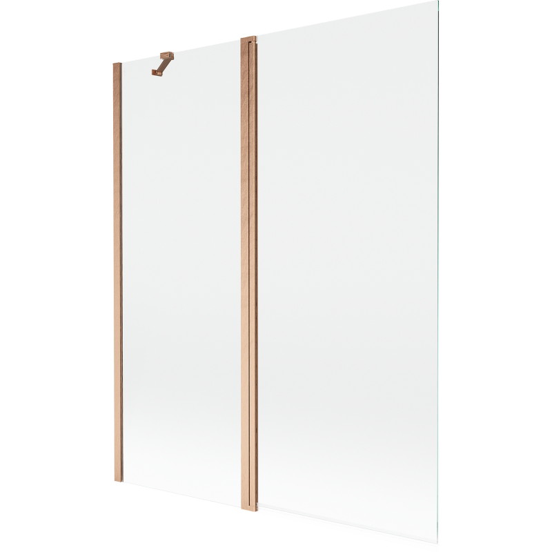 Mexen Mist dvodijelni tuš paravan 140 x 150 cm, transparentan, brušeni bakar - 8A9-140-011-65-00