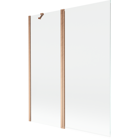 Mexen Mist tuš zaslon za kad 2-krilni 140 x 150 cm, prozoren, brušena medenina - 8A9-140-011-65-00