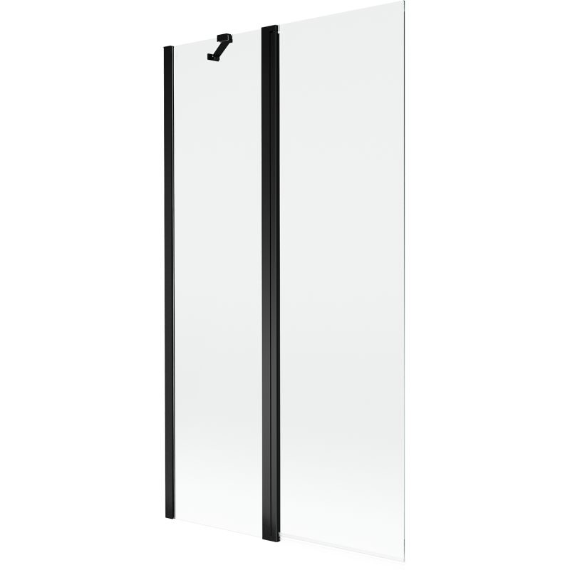 Mexen Mist douchewand 2-delig 100 x 150 cm, transparant, zwart - 8A9-100-011-70-00