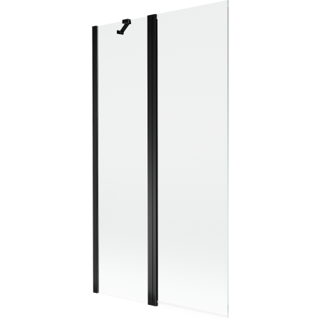 Mexen Mist 2-flillege Buedwannschierm 100 x 150 cm, transparent, schwaarz - 8A9-100-011-70-00
