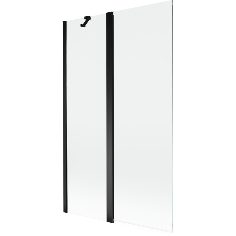 Mexen Mist paravan za kadu s 2 krila 110 x 150 cm, proziran, crni - 8A9-110-011-70-00