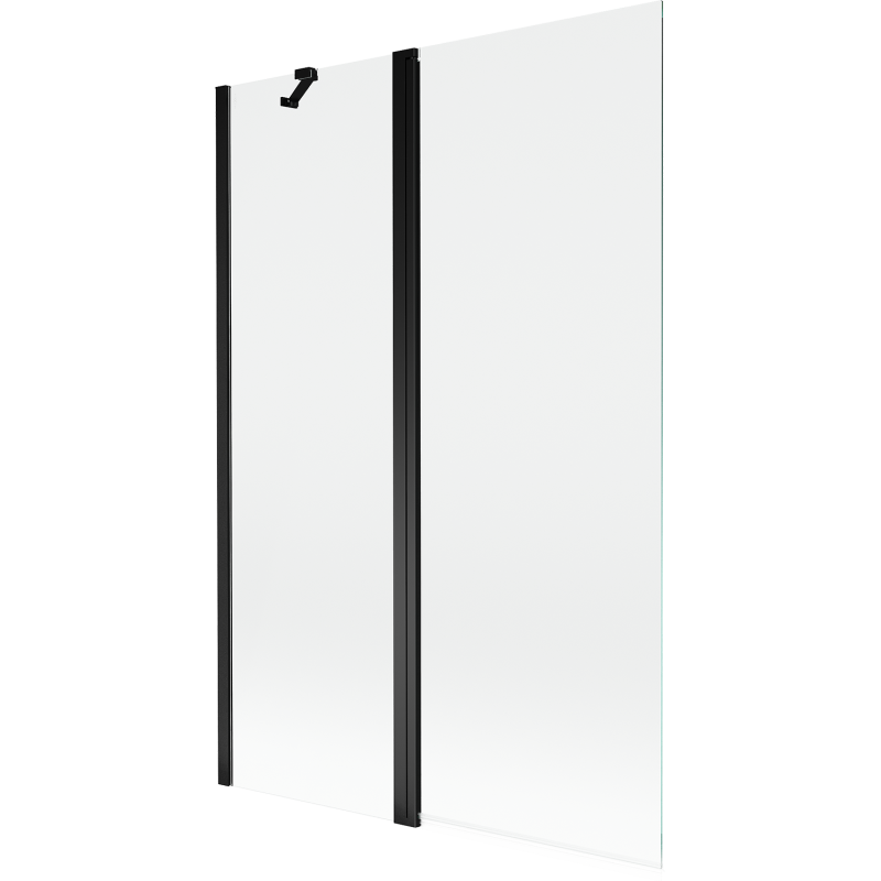 Mexen Mist badwand 2-delig 120 x 150 cm, transparant, zwart - 8A9-120-011-70-00