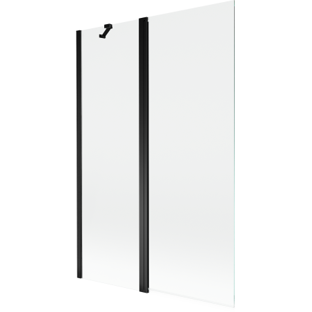 Mexen Mist badwand 2-delig 120 x 150 cm, transparant, zwart - 8A9-120-011-70-00