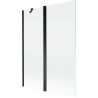 Mexen Mist paravento doccia a 2 ante 130 x 150 cm, trasparente, nero - 8A9-130-011-70-00