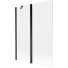 Mexen Mist paroi pour baignoire 2 volets 130 x 150 cm, transparent, noir - 8A9-130-011-70-00