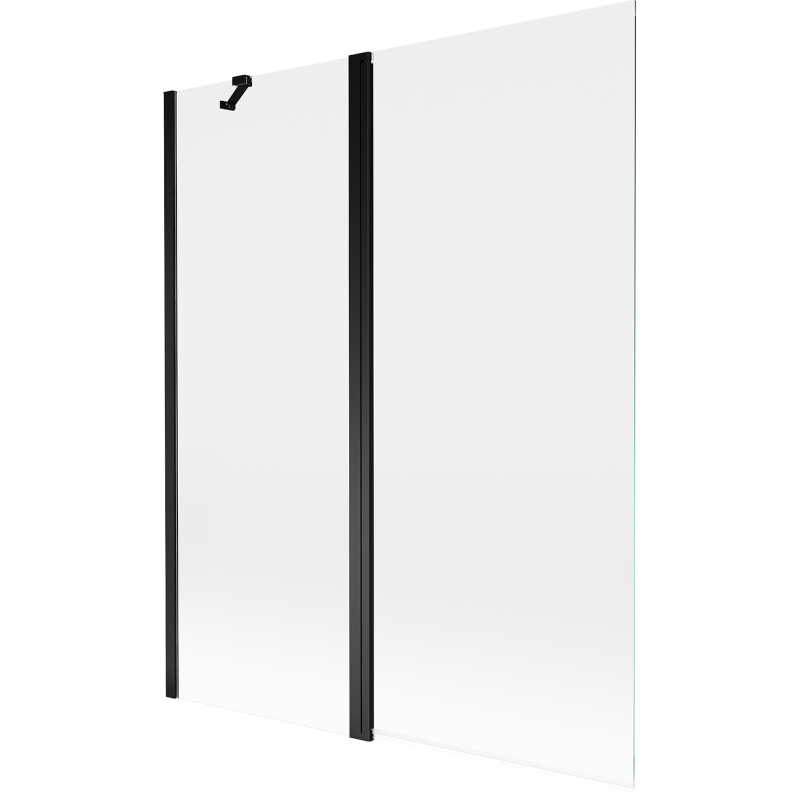 Mexen Mist δίφυλλη καμπίνα ντους 140 x 150 cm, διάφανη, μαύρη - 8A9-140-011-70-00