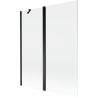 Mexen Mist Biewännendouch Fënster 2-klappbar 140 x 150 cm, transparent, schwaarz - 8A9-140-011-70-00