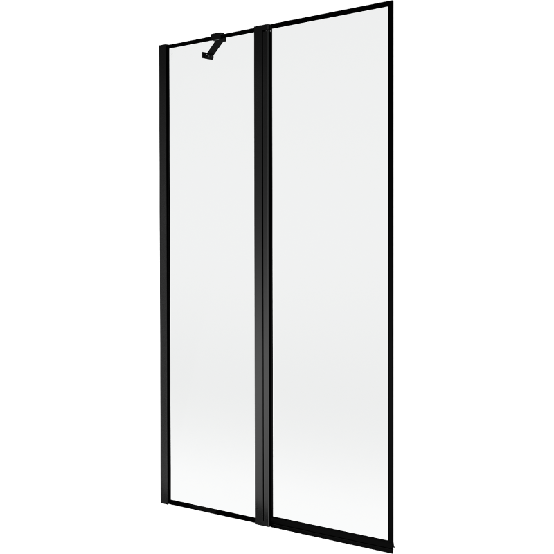 Mexen Mist Divstāvu kreisā 100 x 150 cm vannas ekrāns, melns rāmis, melns - 8A9-100-011-70-70-L