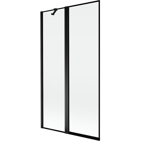 Mexen Mist duschskärm 2-delad vänster 100 x 150 cm, svart ram, svart - 8A9-100-011-70-70-L
